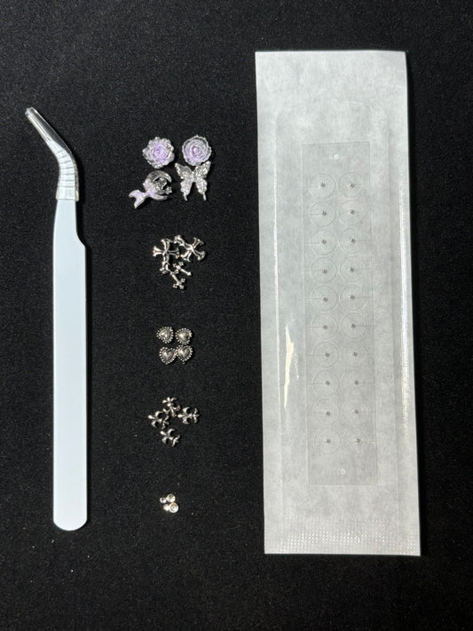 cl_グレーパープルのクロムフラワー(銀粒)qty_20粒