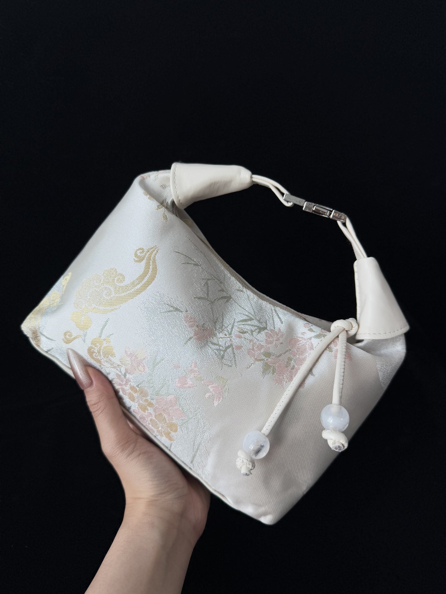 中式刺繍ハンドバッグ「墨竹吟」