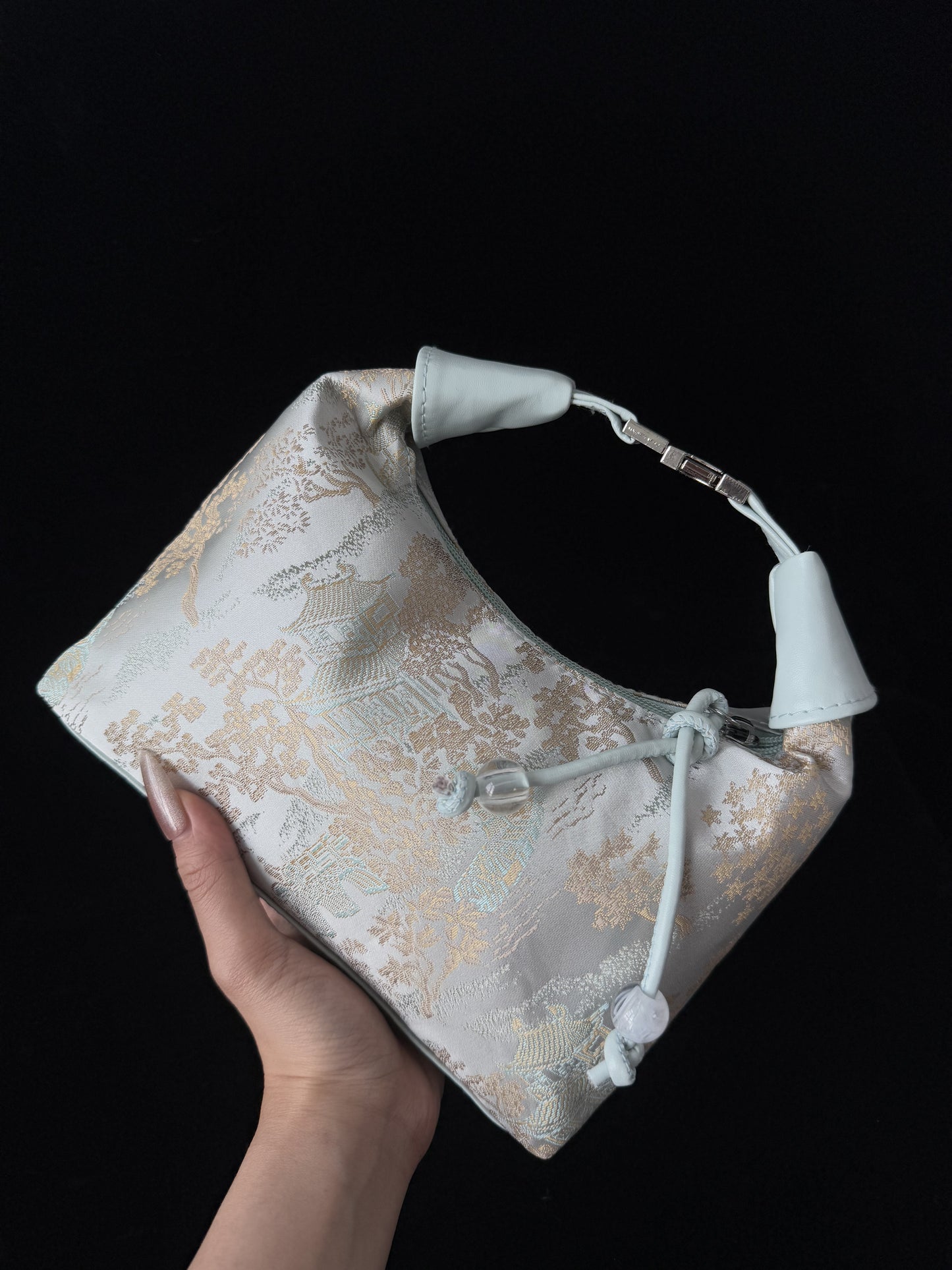 中式刺繍ハンドバッグ「墨竹吟」