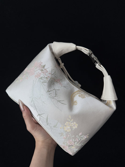 中式刺繍ハンドバッグ「墨竹吟」