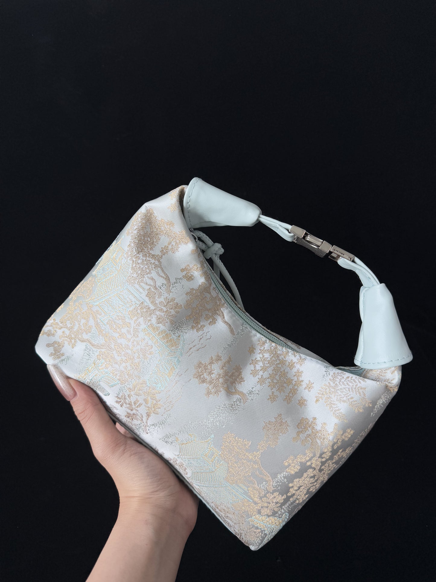 中式刺繍ハンドバッグ「墨竹吟」