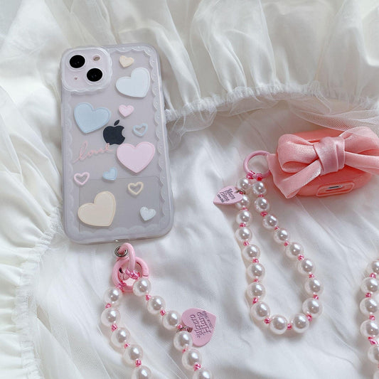 スマホストラップ ビーズ ショルダー 首掛け・肩掛け・斜め掛け 真珠