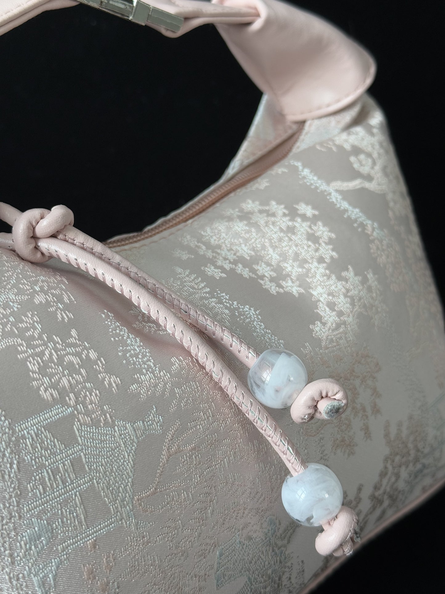 中式刺繍ハンドバッグ「墨竹吟」