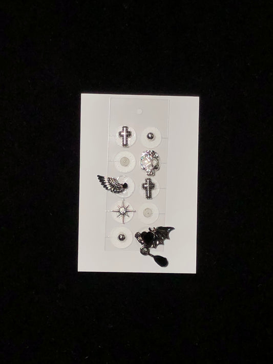 cl_ブラック系ハードパンク・スカルピン&クロスモチーフ