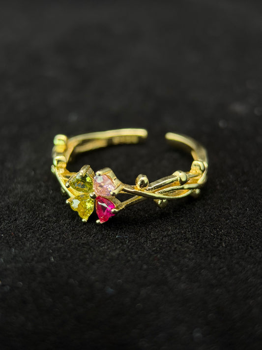 4色ハートが舞う新中式リング「四季彩心」