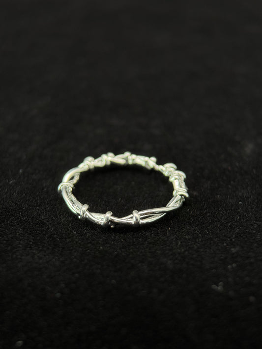 銀縁結びリング「絆糸」