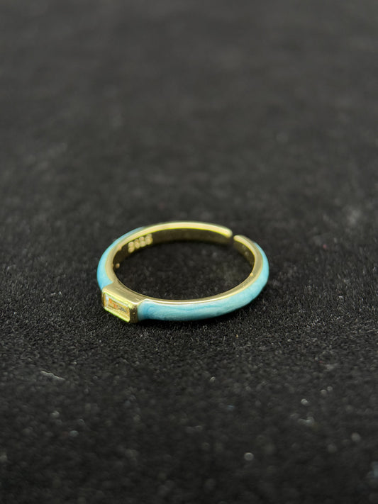 瑠璃海紋リング「青貝煌」