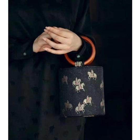 中式唐馬バケットバッグ ・巾着バッグ「長安夢(ちょうあんむ)」