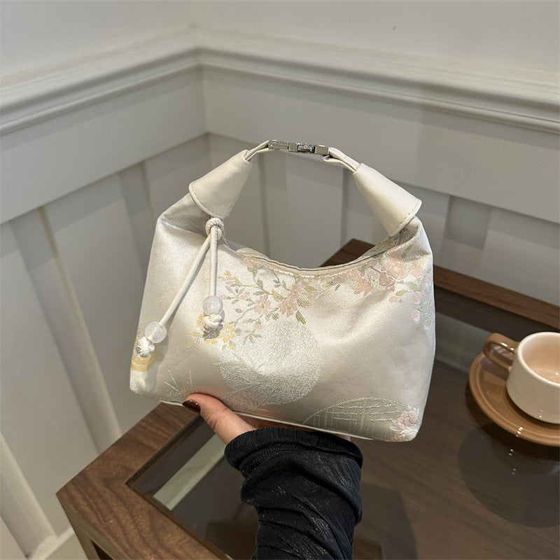 中式刺繍ハンドバッグ「墨竹吟」