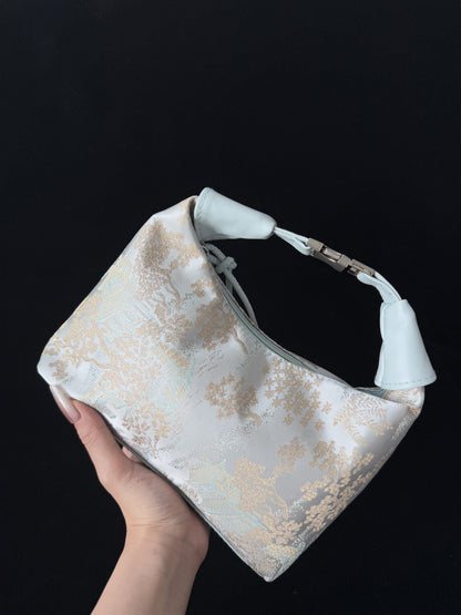 中式刺繍ハンドバッグ「墨竹吟」