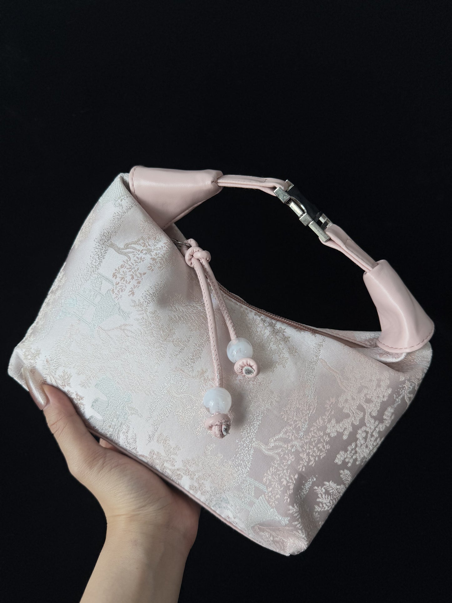 中式刺繍ハンドバッグ「墨竹吟」