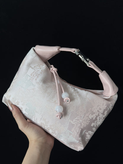 中式刺繍ハンドバッグ「墨竹吟」