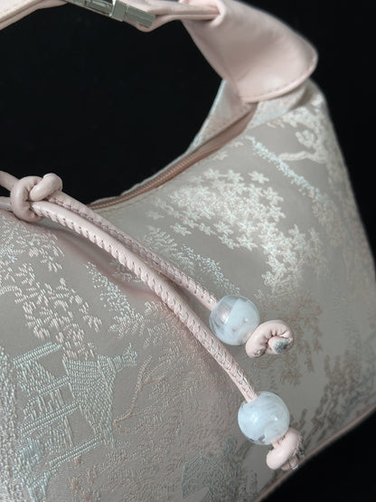 中式刺繍ハンドバッグ「墨竹吟」