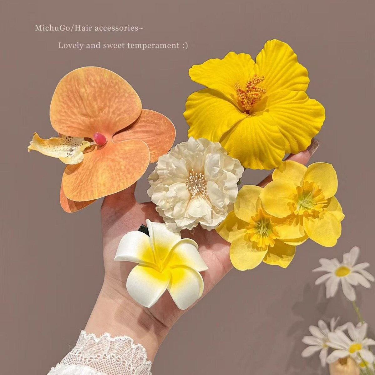 【テスト】ヘアクリップ 花 フラワー クリップ 髪飾り 浴衣 着物 和服 和装 綺麗 上品 エレガント 高級 造花 ヘアアクセサリー サイドクリップ ビーチ 海 リゾート 結婚式 発表会 成人式 卒業式（副本）