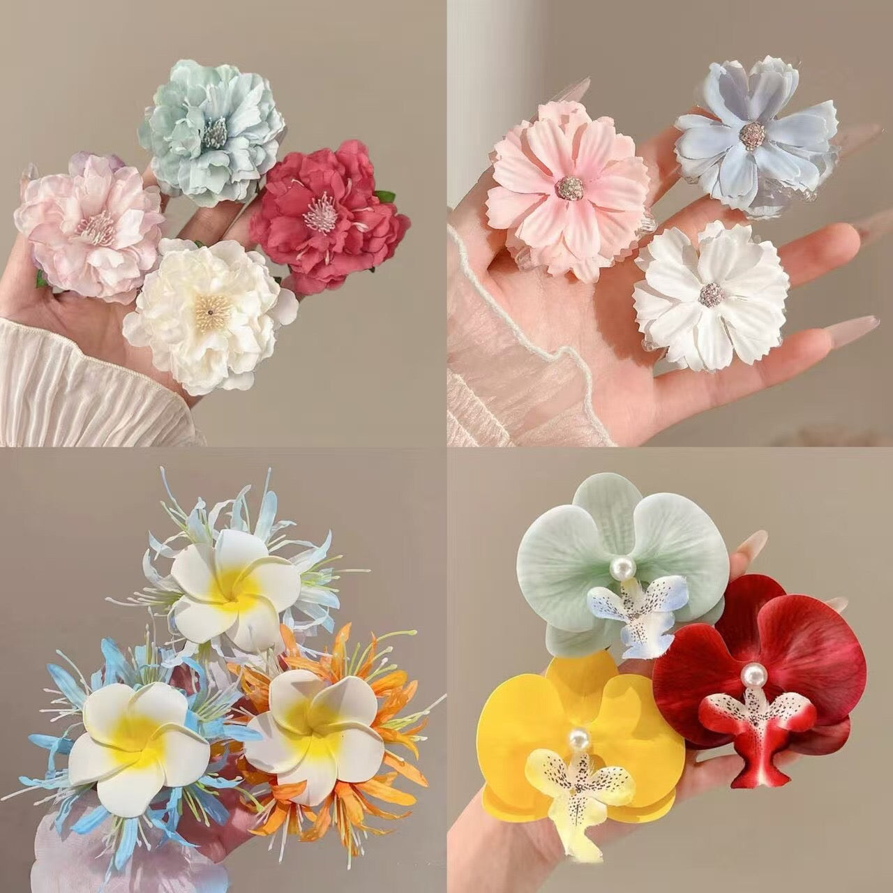 【テスト】ヘアクリップ 花 フラワー クリップ 髪飾り 浴衣 着物 和服 和装 綺麗 上品 エレガント 高級 造花 ヘアアクセサリー サイドクリップ ビーチ 海 リゾート 結婚式 発表会 成人式 卒業式（副本）