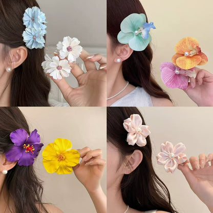【テスト】ヘアクリップ 花 フラワー クリップ 髪飾り 浴衣 着物 和服 和装 綺麗 上品 エレガント 高級 造花 ヘアアクセサリー サイドクリップ ビーチ 海 リゾート 結婚式 発表会 成人式 卒業式（副本）