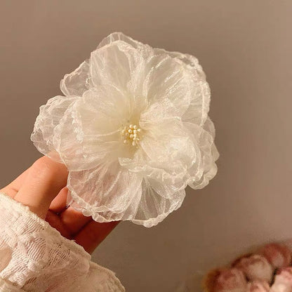 【単品】ヘアクリップ 花 フラワー クリップ 髪飾り 浴衣 着物 和服 和装 綺麗 上品 エレガント 高級 造花 ヘアアクセサリー サイドクリップ ビーチ 海 リゾート 結婚式 発表会 成人式 卒業式
