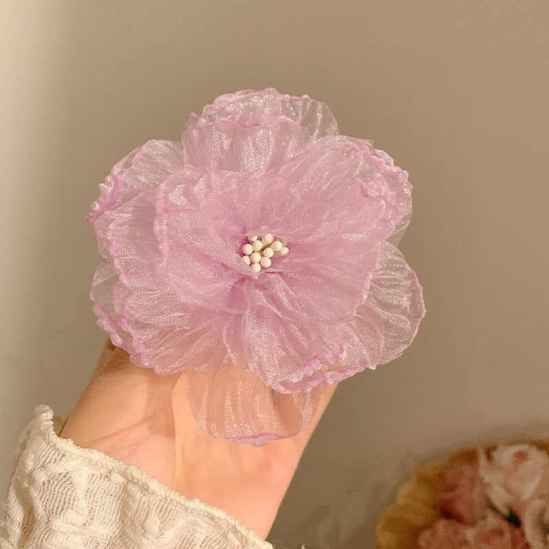 【セット】ヘアクリップ 花 フラワー クリップ 髪飾り 浴衣 着物 和服 和装 綺麗 上品 エレガント 高級 造花 ヘアアクセサリー サイドクリップ ビーチ 海 リゾート 結婚式 発表会 成人式 卒業式