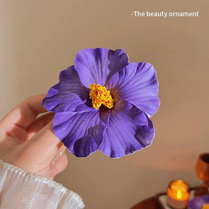 【セット】ヘアクリップ 花 フラワー クリップ 髪飾り 浴衣 着物 和服 和装 綺麗 上品 エレガント 高級 造花 ヘアアクセサリー サイドクリップ ビーチ 海 リゾート 結婚式 発表会 成人式 卒業式