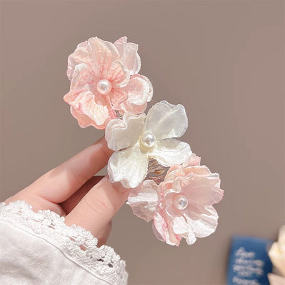 【セット】ヘアクリップ 花 フラワー クリップ 髪飾り 浴衣 着物 和服 和装 綺麗 上品 エレガント 高級 造花 ヘアアクセサリー サイドクリップ ビーチ 海 リゾート 結婚式 発表会 成人式 卒業式
