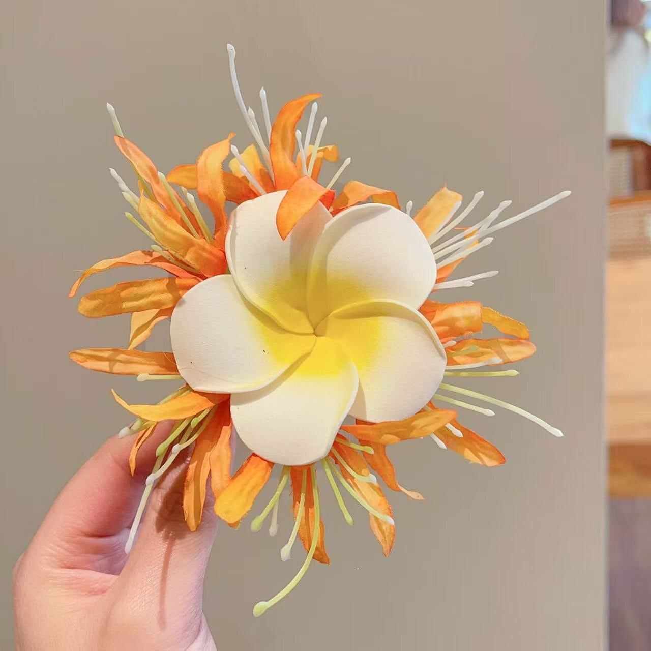 【セット】ヘアクリップ 花 フラワー クリップ 髪飾り 浴衣 着物 和服 和装 綺麗 上品 エレガント 高級 造花 ヘアアクセサリー サイドクリップ ビーチ 海 リゾート 結婚式 発表会 成人式 卒業式