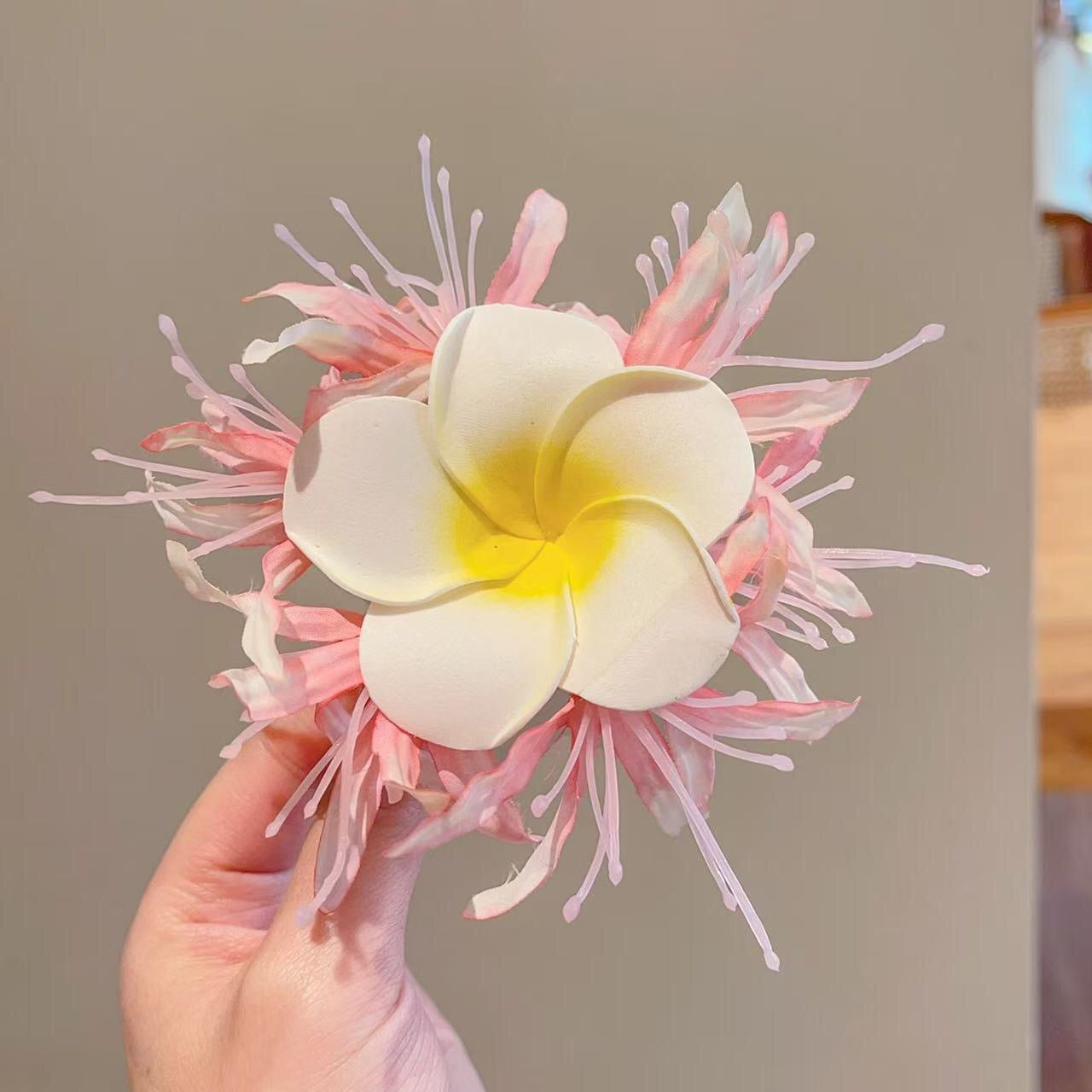 【セット】ヘアクリップ 花 フラワー クリップ 髪飾り 浴衣 着物 和服 和装 綺麗 上品 エレガント 高級 造花 ヘアアクセサリー サイドクリップ ビーチ 海 リゾート 結婚式 発表会 成人式 卒業式
