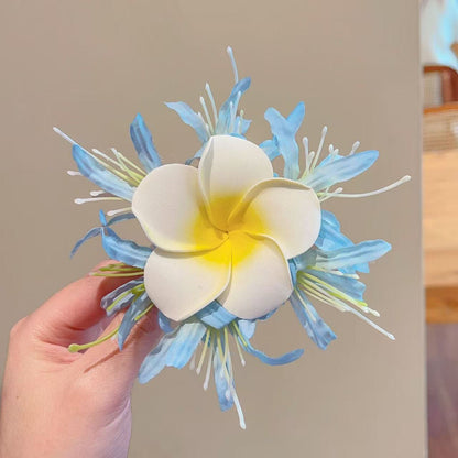 【セット】ヘアクリップ 花 フラワー クリップ 髪飾り 浴衣 着物 和服 和装 綺麗 上品 エレガント 高級 造花 ヘアアクセサリー サイドクリップ ビーチ 海 リゾート 結婚式 発表会 成人式 卒業式