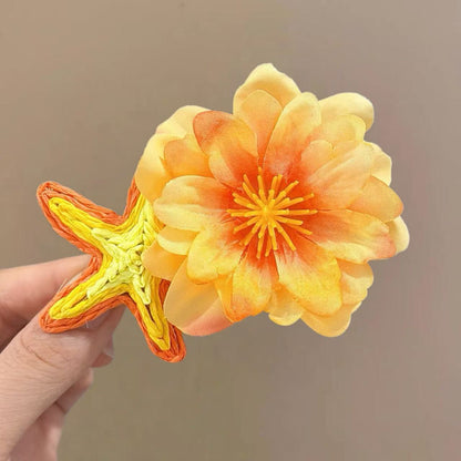 【セット】ヘアクリップ 花 フラワー クリップ 髪飾り 浴衣 着物 和服 和装 綺麗 上品 エレガント 高級 造花 ヘアアクセサリー サイドクリップ ビーチ 海 リゾート 結婚式 発表会 成人式 卒業式