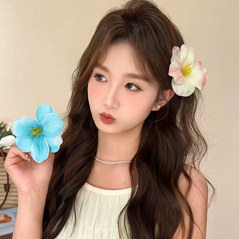 【セット】ヘアクリップ 花 フラワー クリップ 髪飾り 浴衣 着物 和服 和装 綺麗 上品 エレガント 高級 造花 ヘアアクセサリー サイドクリップ ビーチ 海 リゾート 結婚式 発表会 成人式 卒業式