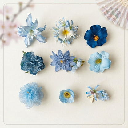 【セット】ヘアクリップ 花 フラワー クリップ 髪飾り 浴衣 着物 和服 和装 綺麗 上品 エレガント 高級 造花 ヘアアクセサリー サイドクリップ ビーチ 海 リゾート 結婚式 発表会 成人式 卒業式